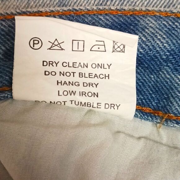 GIANNI BINI Lady Luck light-wash denim midi skirt size 27 - Picture 14 of 14